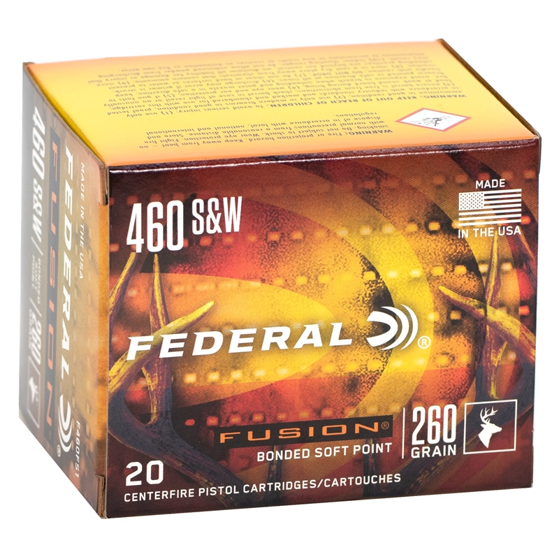 Federal Fusion 460 S&W Magnum Ammo 260 Grain Bonded Soft Point - F460FS1