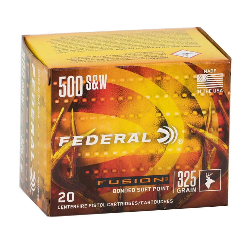 Federal Fusion 500 S&W Magnum Ammo 325 Grain Bonded Soft Point - F500FS2