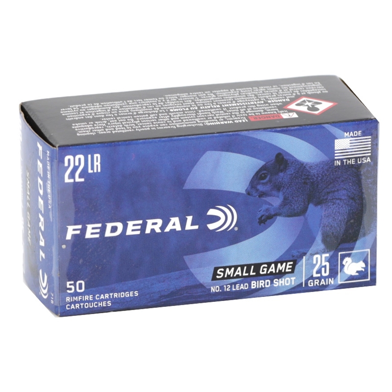 Federal Small Game 22 Long Rifle Bird Shot Ammo 25 Grain #12 Shotshell - 716