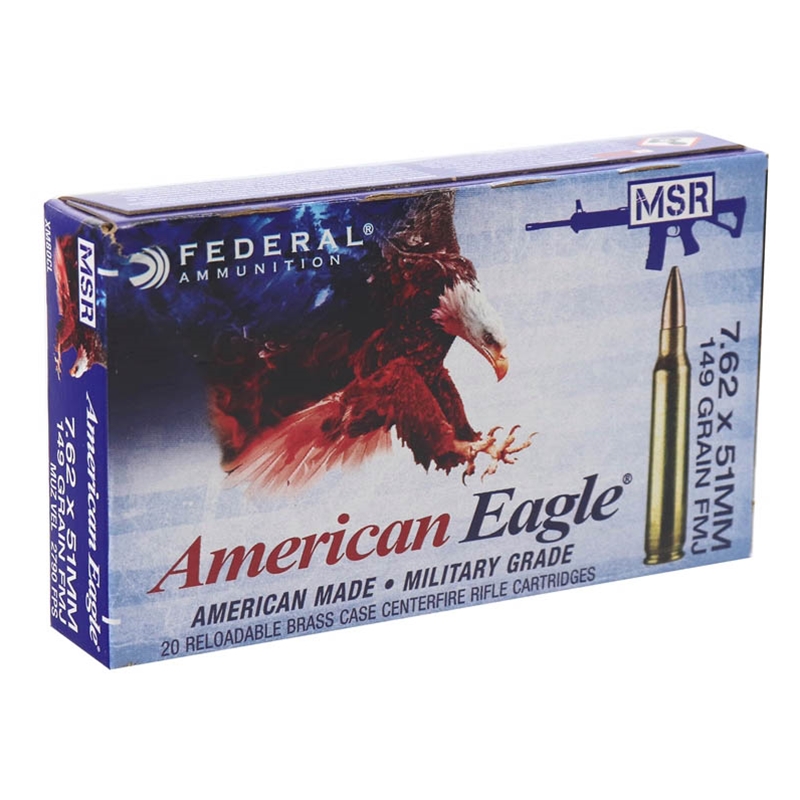 Federal American Eagle 7.62x51mm NATO Ammo 149 Grain Full Metal Jacket - XM80CL