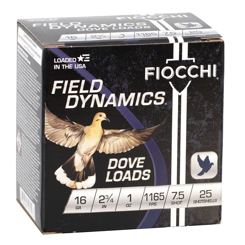 Fiocchi Game & Target 16 Gauge Ammo 1 oz #7‑1/2 Lead Shot 338 Pellets – 16GT75
