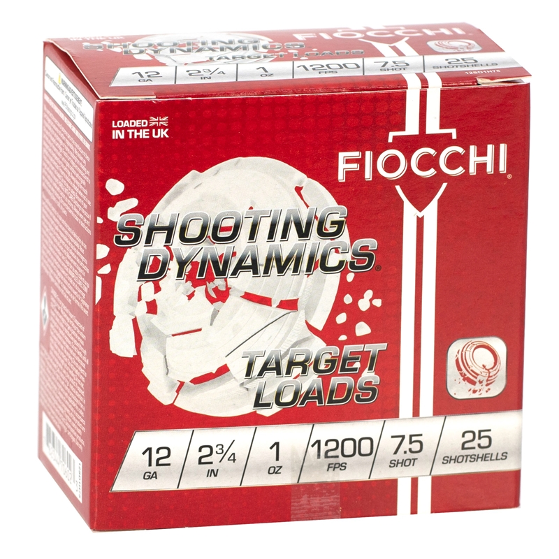 Fiocchi Shooting Dynamics 12 Gauge Ammo 2-3/4" 1oz. #7.5 Shot Target - 12SD1H75