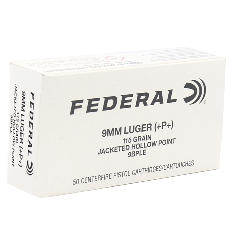 Federal Law Enforcement 9mm Ammo 115 Grain +P+ Jacketed Hollow Point - 9BPLE