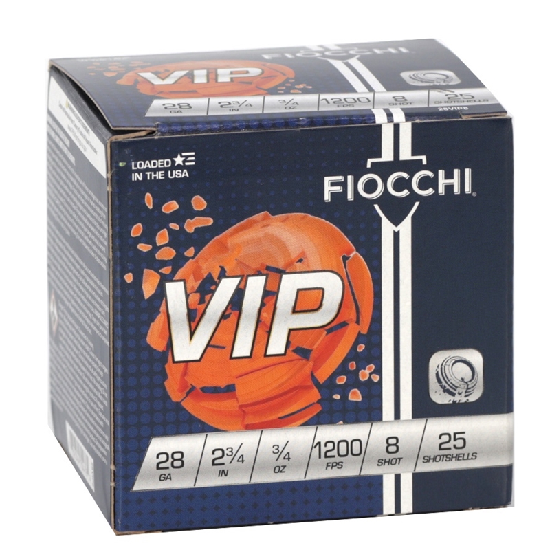 Fiocchi Premium Target 28 Gauge Ammo 2 3/4" 3/4 oz #8 Shot - 28VIP8