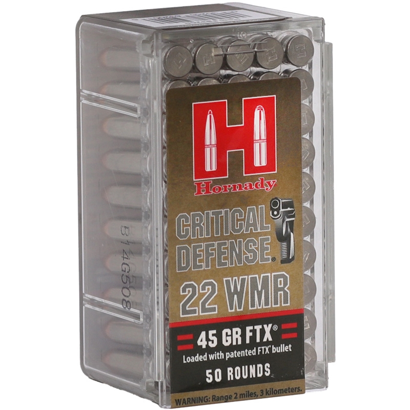 Hornady Critical Defense 22 Winchester Magnum Rimfire Ammo 45 Grain Flex Tip Expanding - 83200