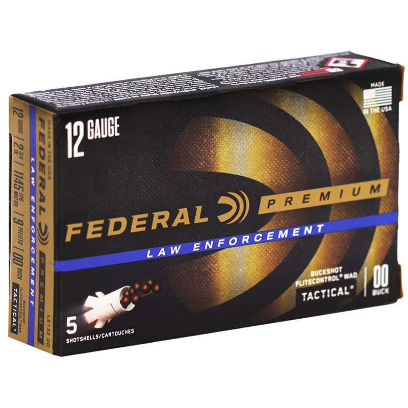 Federal Law Enforcement 12 Gauge Ammo 2-3/4" 00 Buckshot 9 Pellets - LE13200