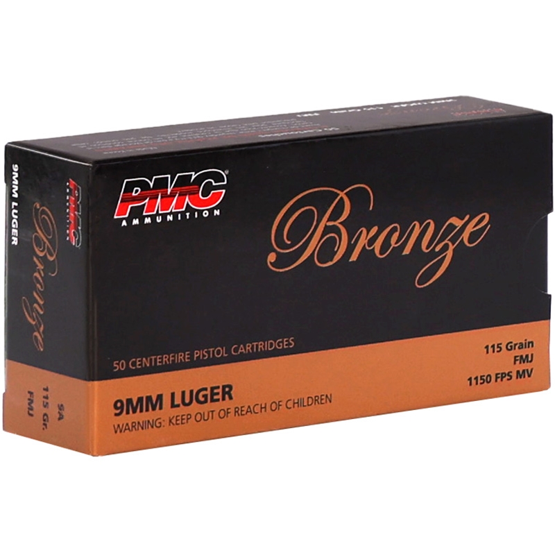 PMC Bronze 9mm Ammo 115 Grain Full Metal Jacket - PMC9A