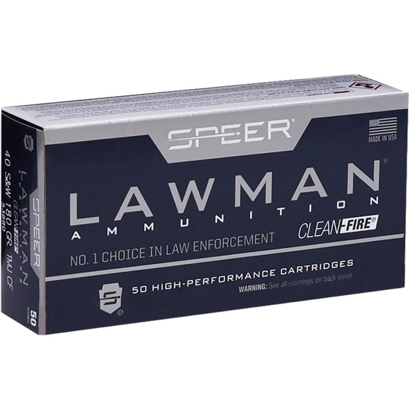 Speer Lawman CleanFire 40 S&W Ammo 180 Grain Total Metal Jacket - 53880