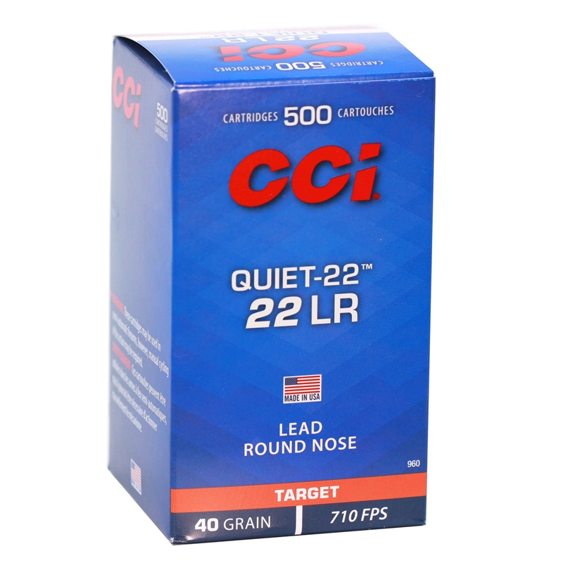 CCI Quiet 22 Long Rifle Ammo 40 Grain Lead Round Nose - 960