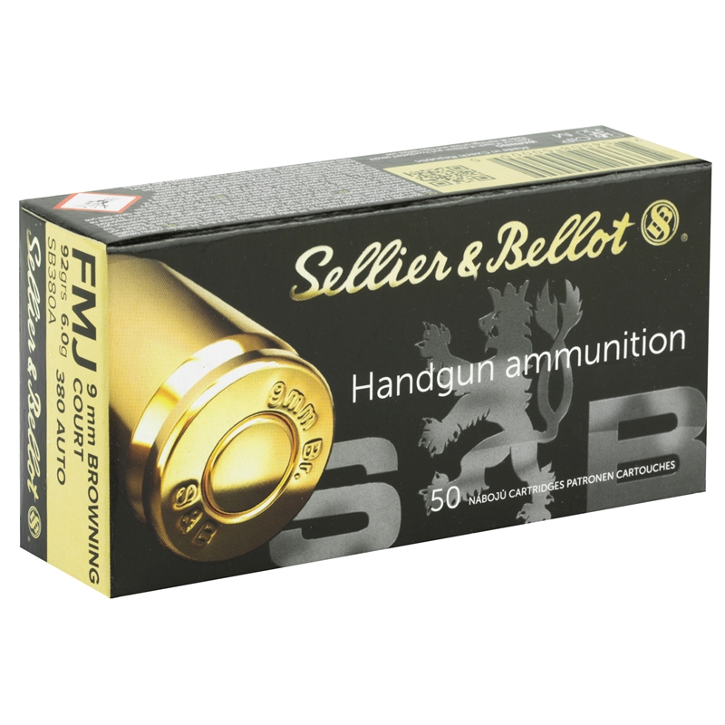 Sellier & Bellot 380 Auto Ammo 92 Grain Full Metal Jacket - SB380A