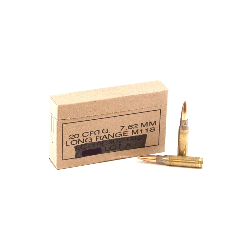 Federal Long Range 7.62x51mm M118LR Ammo 175 Grain Hollow Point Boat Tail - M118LR