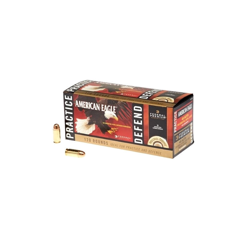 Federal American Eagle 45 ACP Auto Ammo 230 Grain Full Metal Jacket / Hydra-Shok Hollow Point Combo - PAE45230