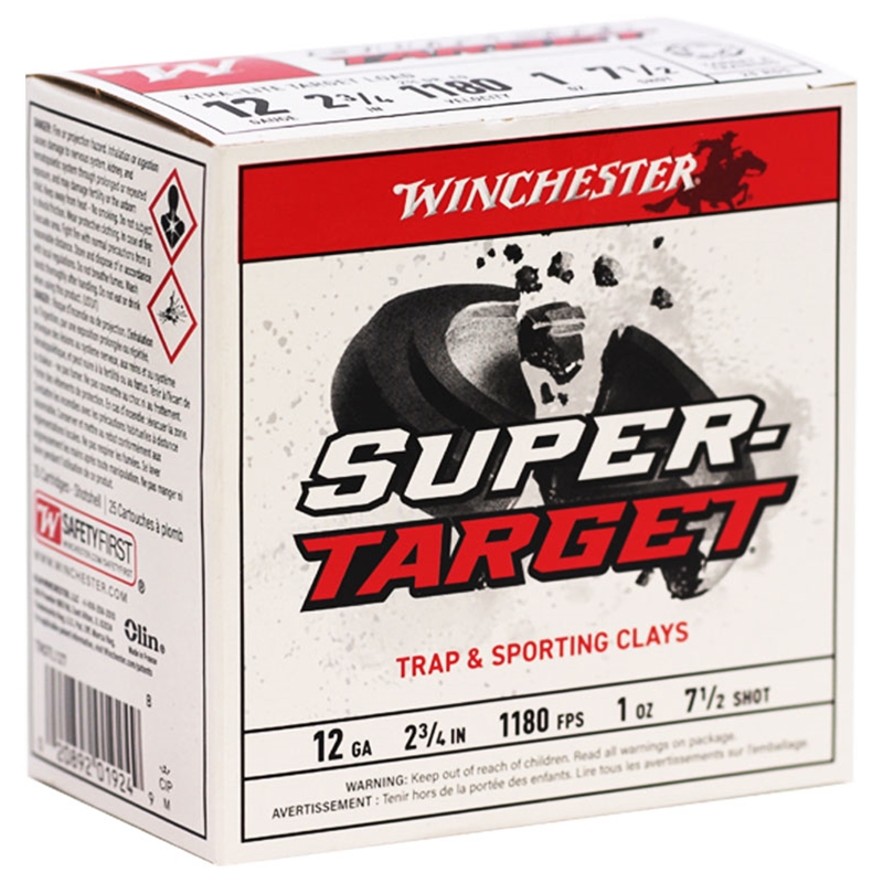 Winchester Super Target 12 Gauge 2 3/4" Ammo 1oz. #7.5 Shot - TRGTL127