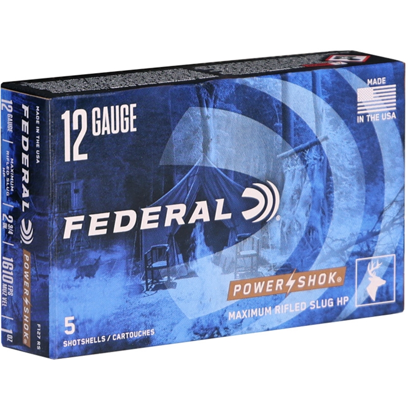 Federal Power-Shok 12 Gauge Ammo 2-3/4" 1oz. Rifled Hollow Point Slug - F127RS