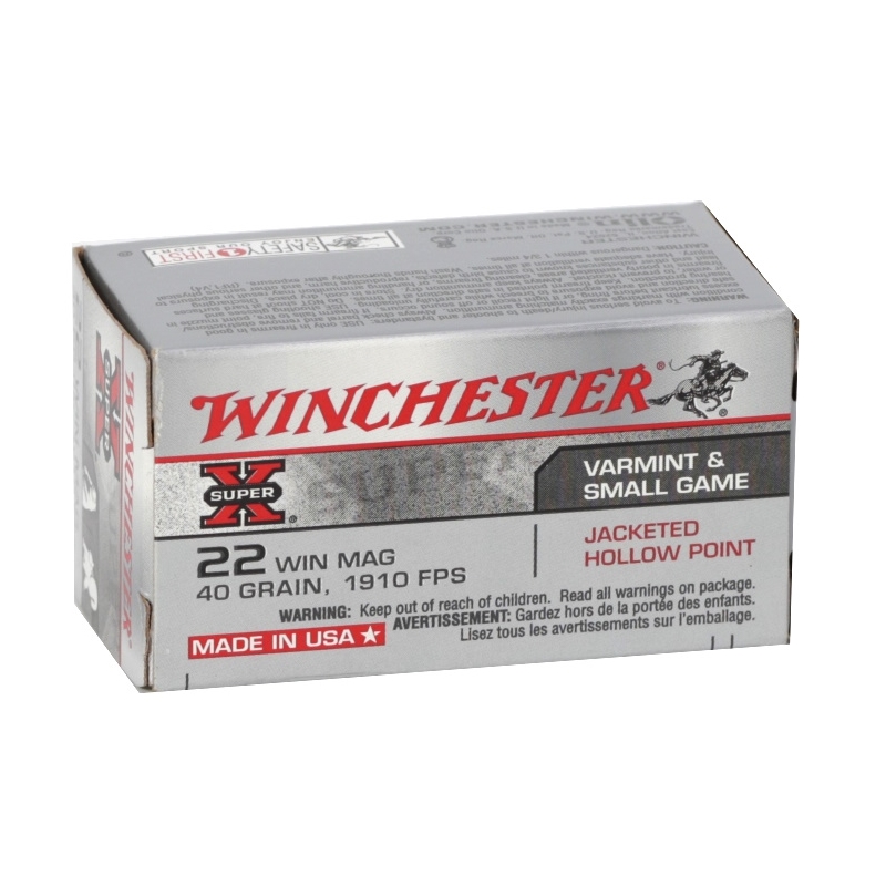 Winchester Super-X 22 WMR Ammo 40 Grain Jacketed Hollow Point - X22MH