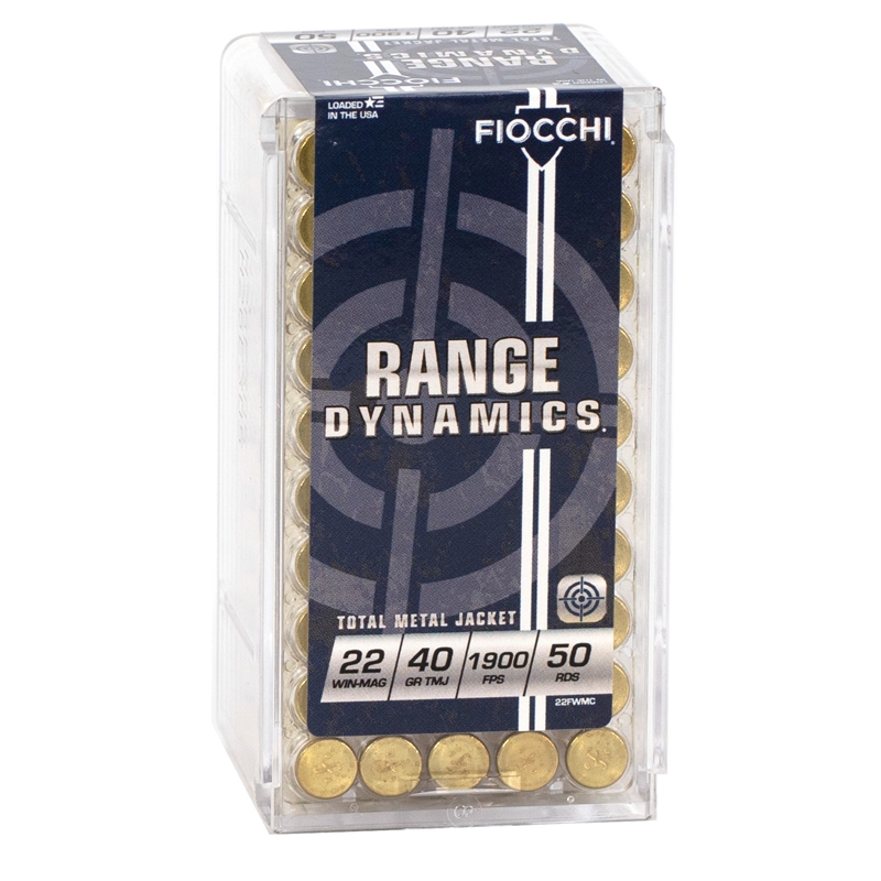 Fiocchi Shooting Range Dynamics 22 WMR Ammo 40 Grain Total Metal Jacket - 22FWMC
