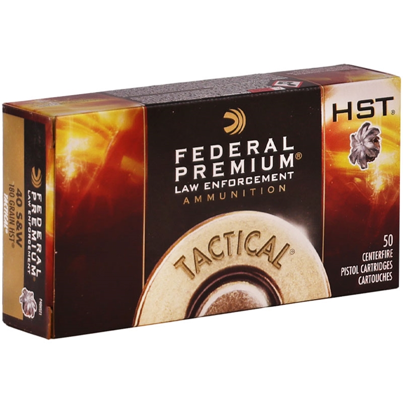 Federal Law Enforcement 40 S&W Ammo 180 Grain HST Jacketed Hollow Point - P40HST1