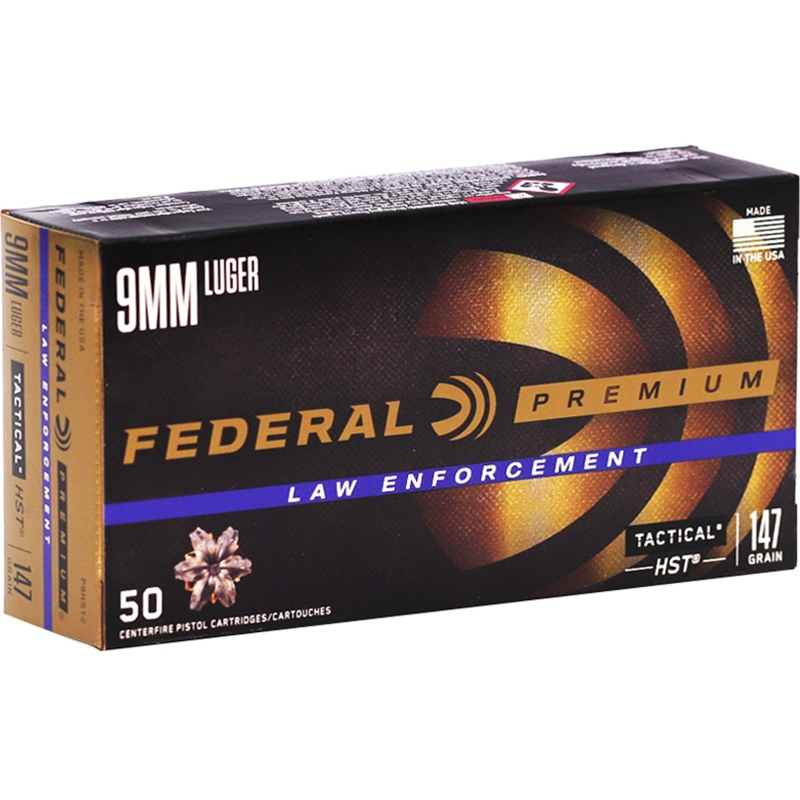 Federal Premium Law Enforcement HST 9mm Ammo 147 Grain Jacketed Hollow Point - P9HST2