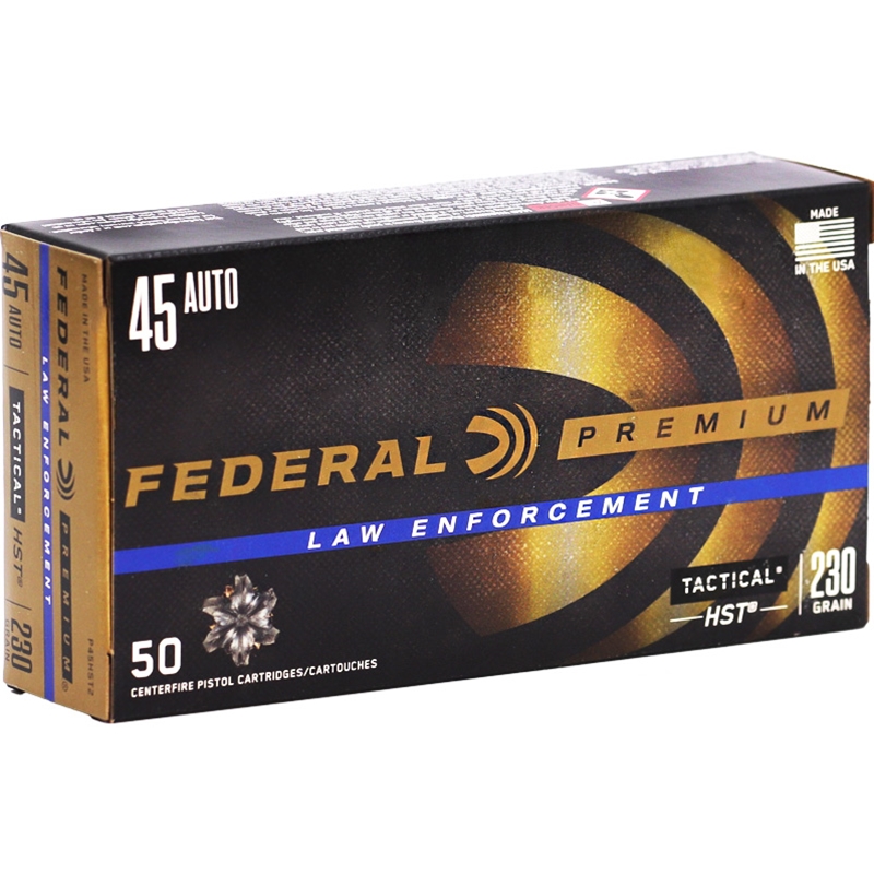 Federal Premium Law Enforcement HST 45 ACP AUTO Ammo 230 Grain Jacketed Hollow Point - P45HST2 