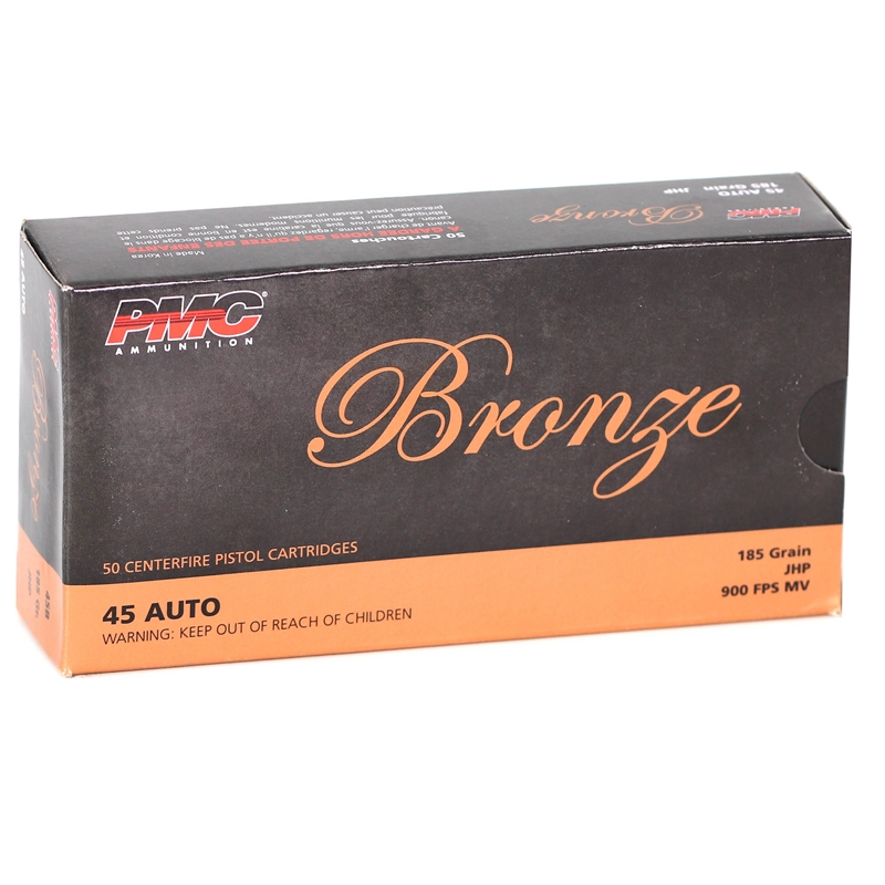 PMC Bronze 45 ACP AUTO Ammo 185 Grain Jacketed Hollow Point - 45B