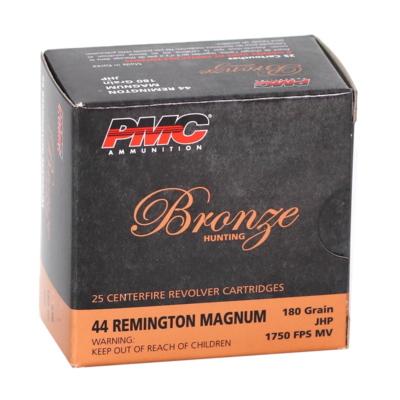 PMC Bronze 44 Remington Magnum Ammo 180 Grain Jacketed Hollow Point - PMC44B