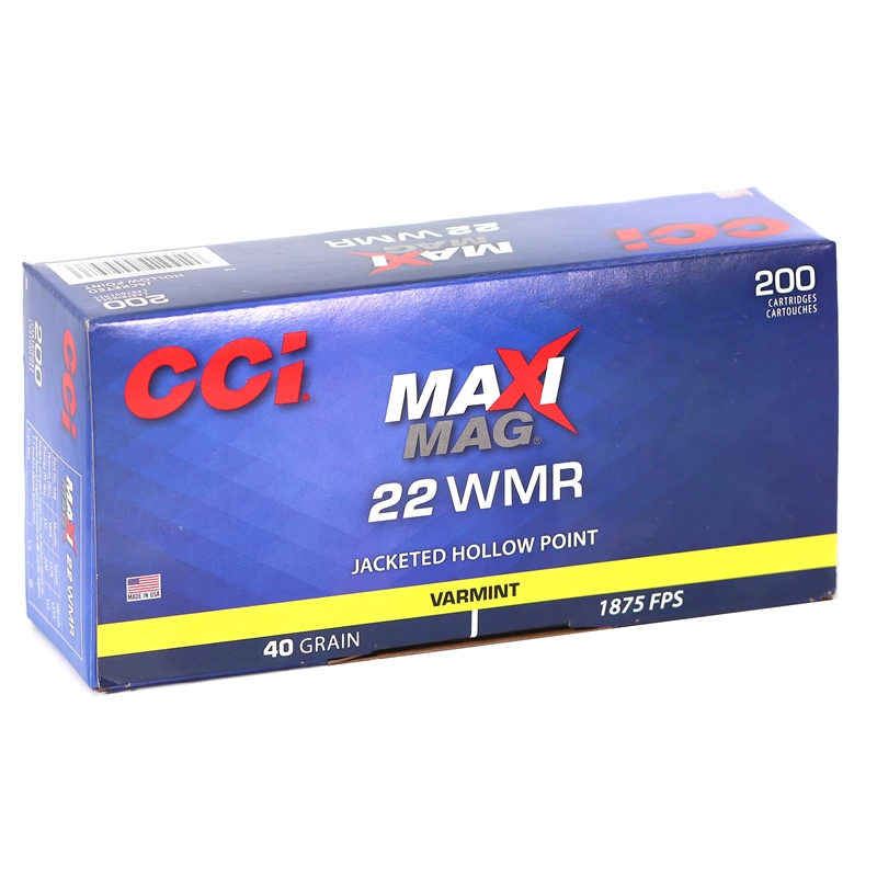 CCI Maxi-Mag 22 WMR Ammo 40 Grain Jacketed Hollow Point - 958
