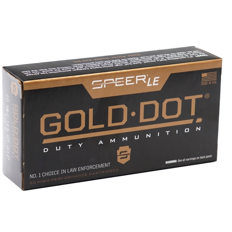 Speer Gold Dot 40 S&W Ammo 165 Grain Jacketed Hollow Point - 53970