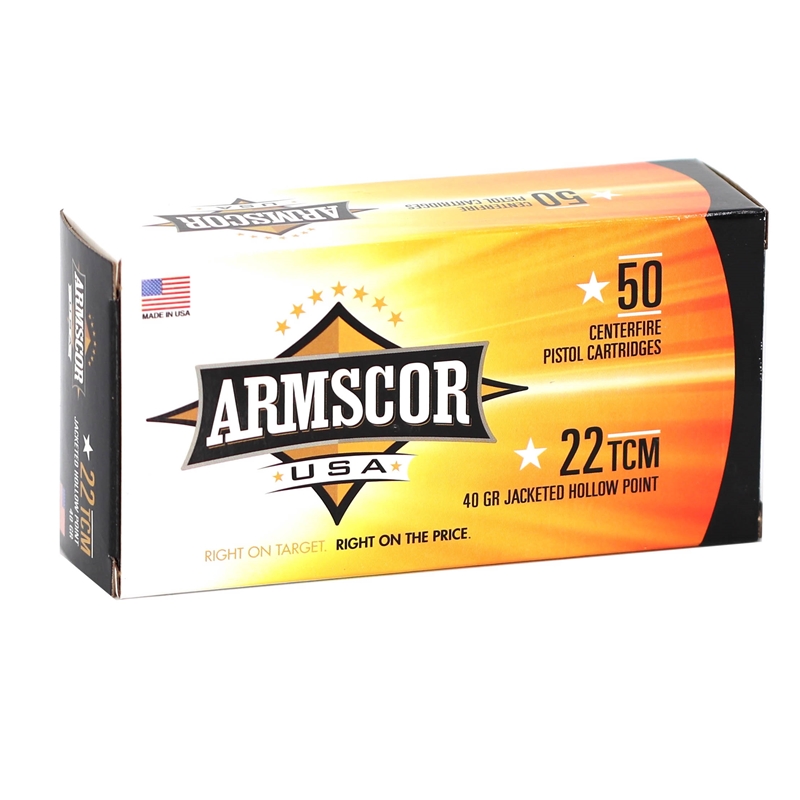 Armscor USA 22 TCM Ammo 40 Grain Jacketed Hollow Point - FAC22TCM-1N