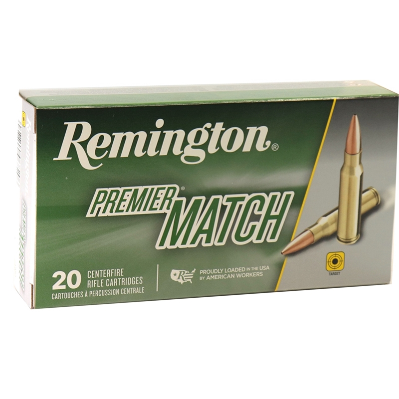 Remington Premier Match 308 Winchester Ammo 168 Grain Hollow Point Boat Tail - RM308W7