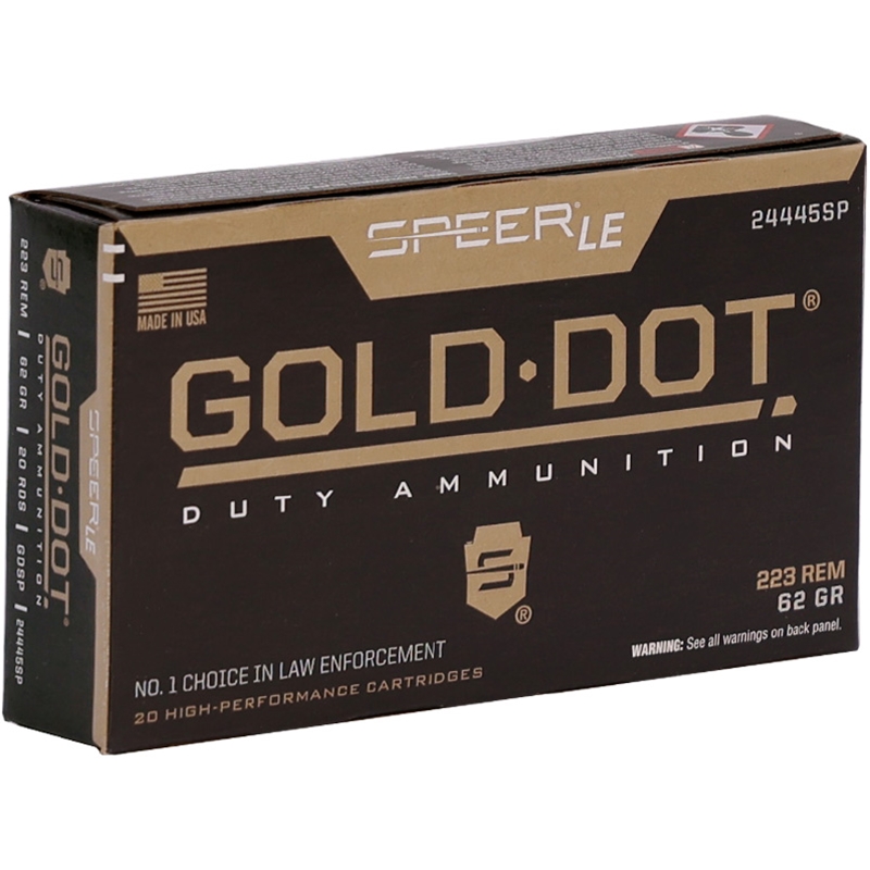 Speer Gold Dot 223 Ammo 62 Grain Soft Point - 24445SP