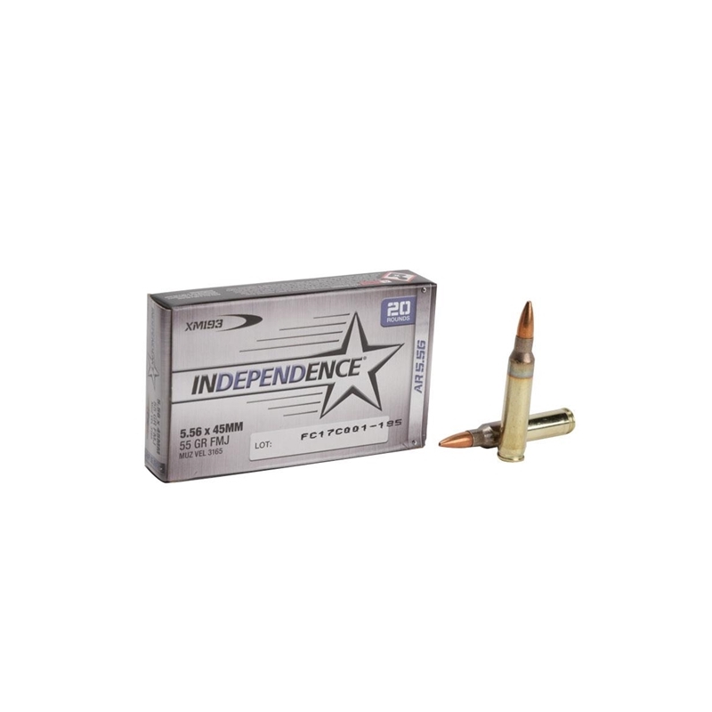 Independence 5.56x45mm NATO Ammo 55 Grain Full Metal Jacket - XM193I