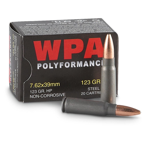 Wolf Polyformance 7.62x39mm Ammo 123 Grain Jacketed Hollow Point - 76239HP