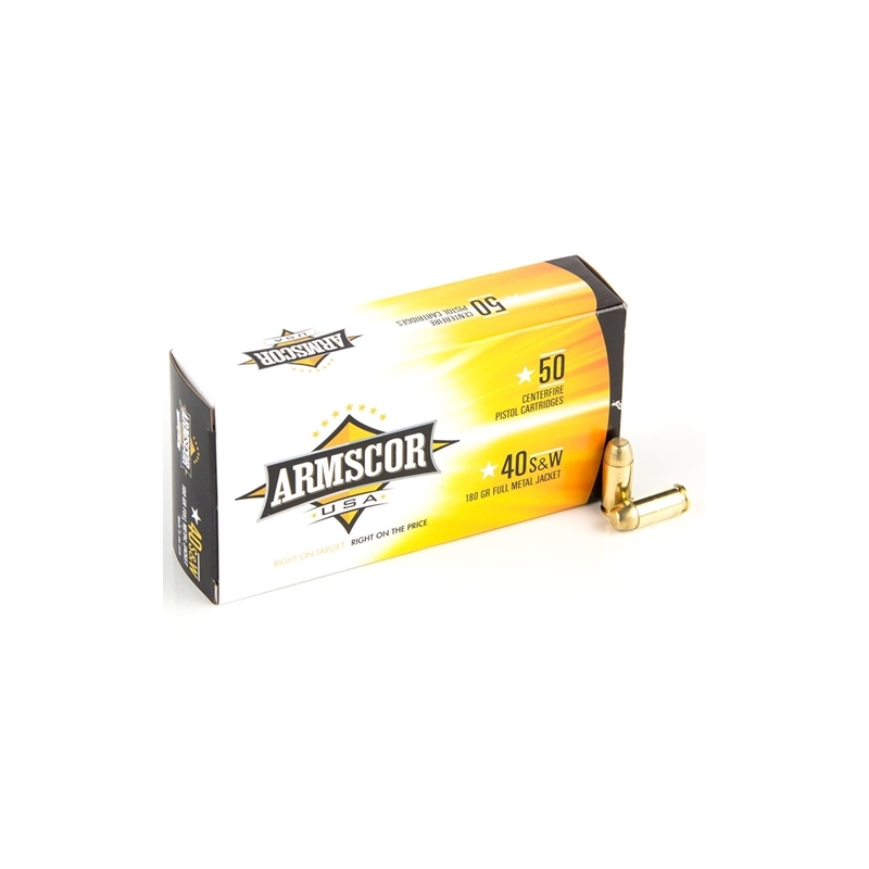 Armscor USA 40 S&W Ammo 180 Grain Full Metal Jacket