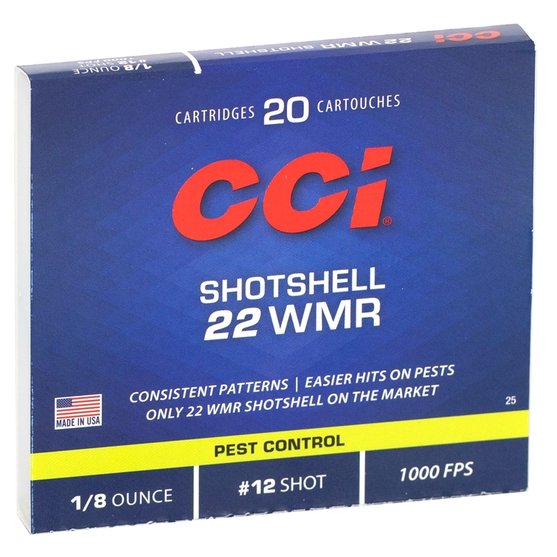 CCI Shotshell 22 WMR Ammo 52 Grain #12 Shot - 0025