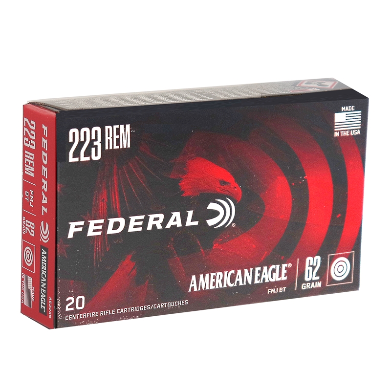 Federal American Eagle 223 Ammo 62 Grain Full Metal Jacket Boat Tail - AE223N