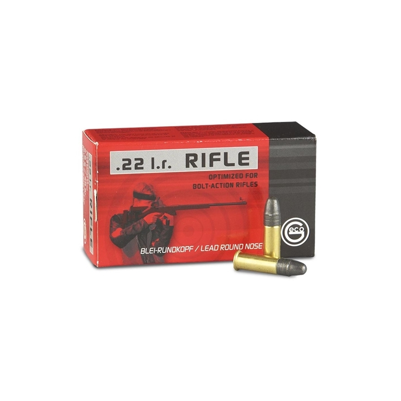Geco 22 Long Rifle Ammo 40 Grain Lead Round Nose - 254040050