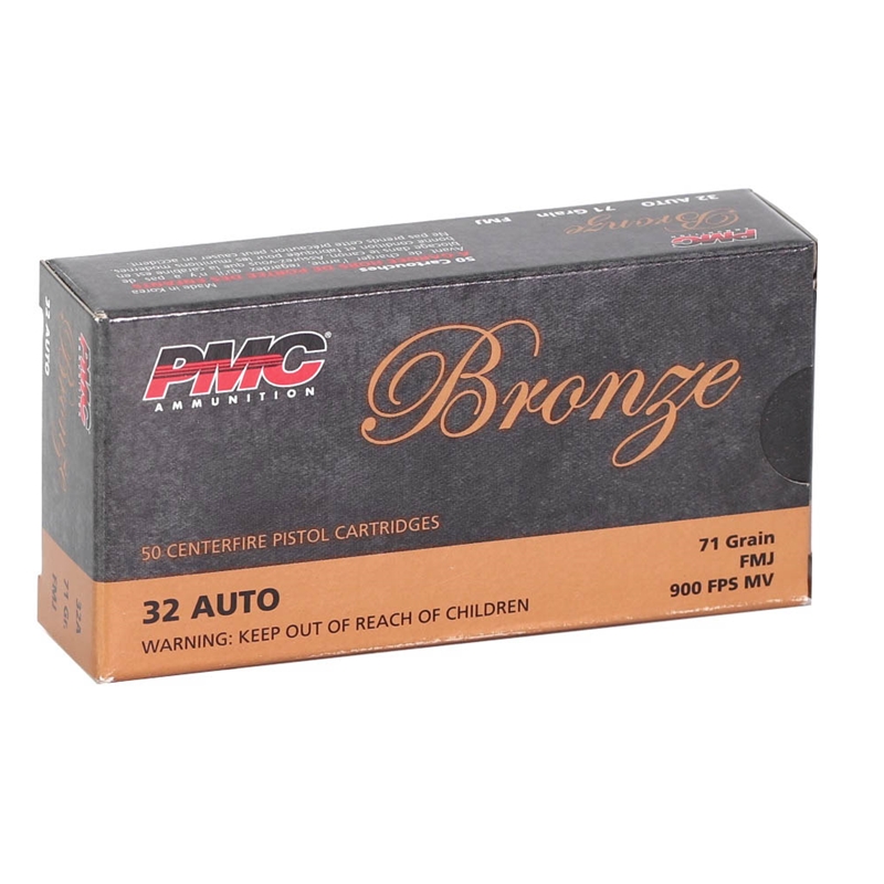 PMC Bronze 32 ACP AUTO Ammo 71 Grain Full Metal Jacket - 32A