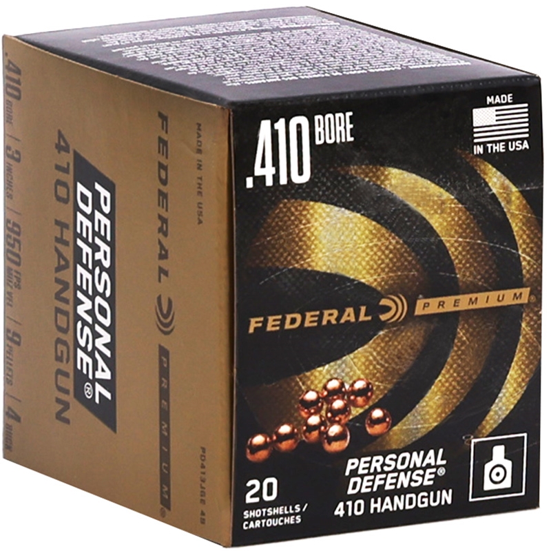 Federal Personal Defense 410 Gauge Ammo 3" #4 Buckshot 9 Pellets - PD413JGE4B