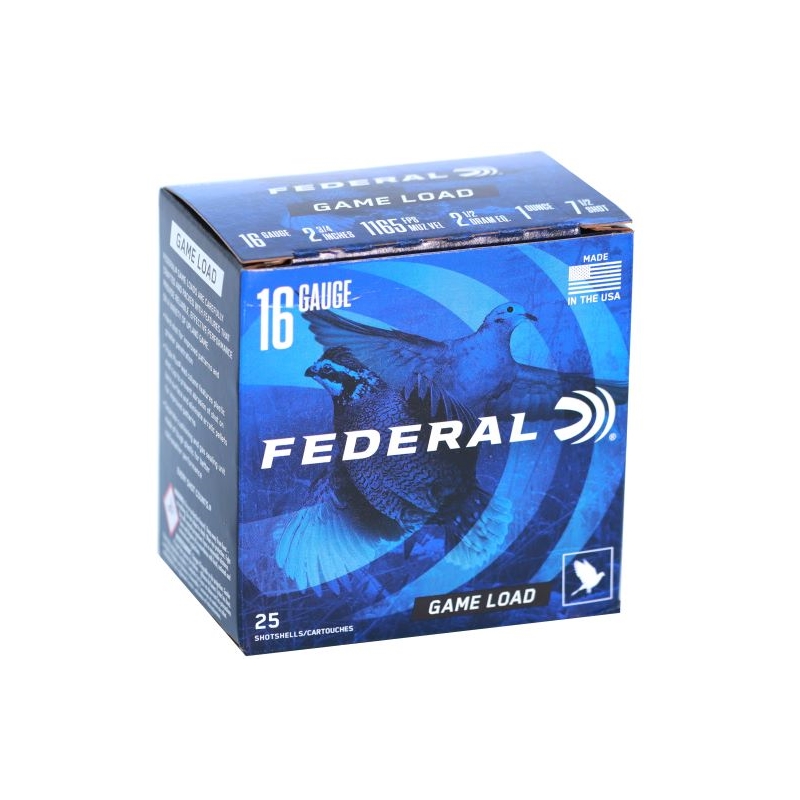 Federal Game Load Upland 16 Gauge Ammo 2-3/4" 1 oz #7.5 Shot - H160 7.5