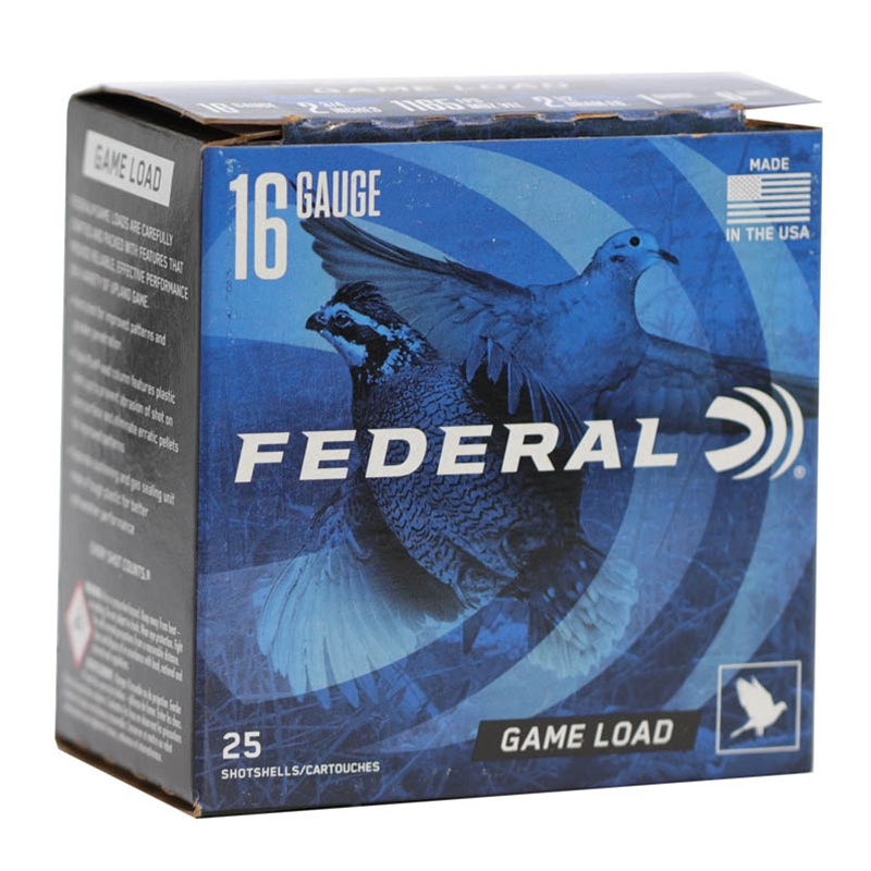 Federal Game Load 16 Gauge Ammo 2-3/4" 1 oz #6 Shot 225 Pellets - H160 6
