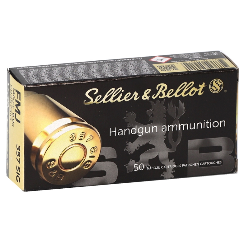 Sellier & Bellot 357 SIG Ammo 140 Grain Full Metal Jacket - SB357SIG