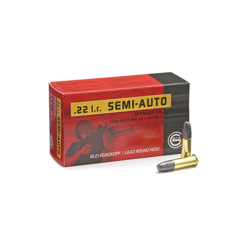 Geco 22 Long Rifle Semi-Auto Ammo 40 Grain Lead Round Nose - 259940050