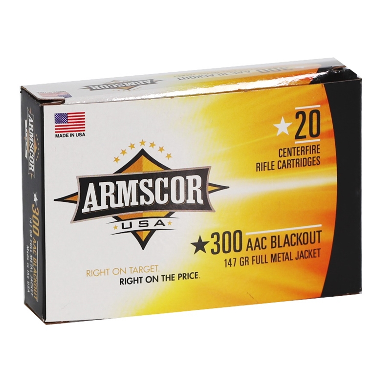Armscor USA 300 AAC Blackout Ammo 147 Grain Full Metal Jacket - FAC300AAC-1N
