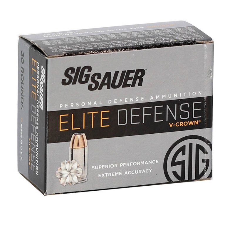 Sig Sauer Elite Performance 40 S&W Ammo 180 Grain V-Crown Jacketed Hollow Point - E40SW2-20