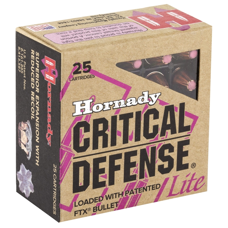 Hornady Critical Defense Lite 9mm Ammo 100 Grain Flex Tip Expanding - 90240