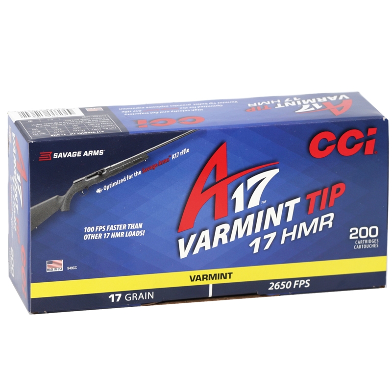 CCI 17 HMR Ammo 17 Grain Varmint Tip - 949CC