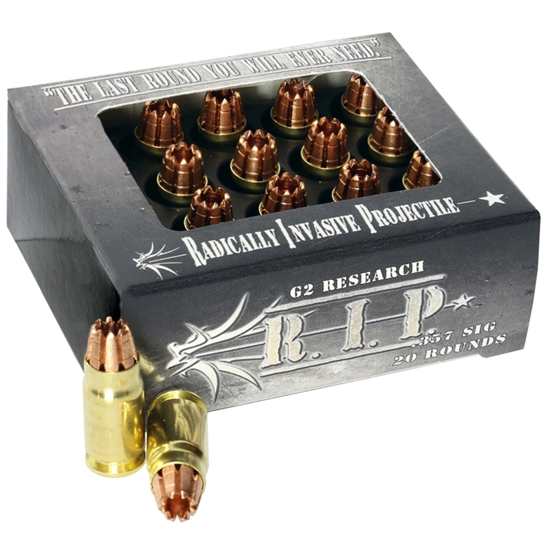 G2R RIP 357 SIG Ammo 92 Grain Solid Copper Lead Free