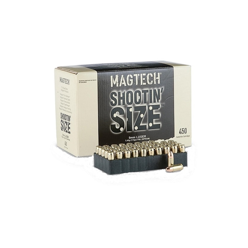 Magtech Shootin' Size 9mm Ammo 115 Grain Full Metal Jacket