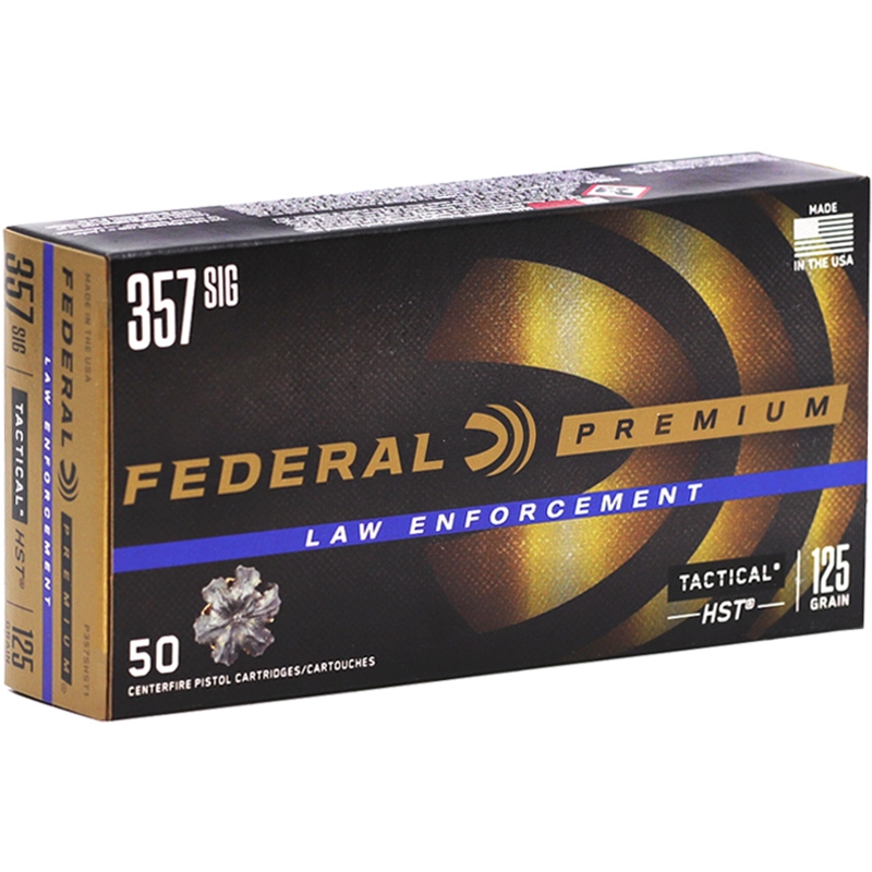 Federal Premium Law Enforcement HST 357 SIG Ammo 125 Grain Jacketed Hollow Point - P357SHST1
