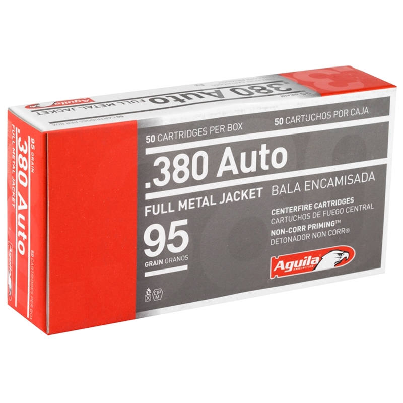 Aguila 380 ACP Auto Ammo 95 Grain Full Metal Jacket - 1E802110
